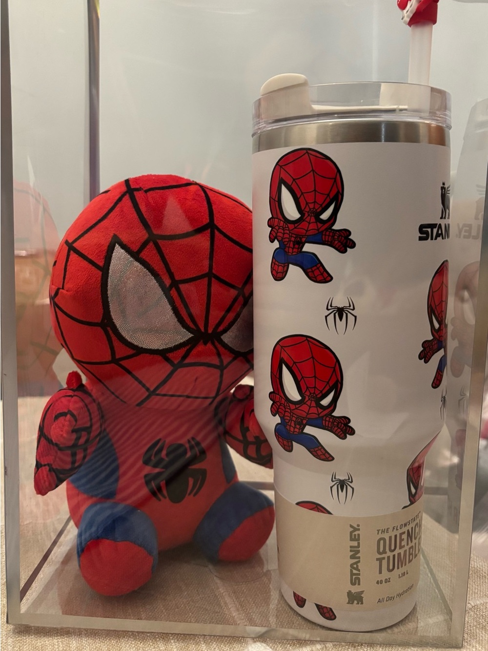 Red Spiderman 40 oz Tumbler with Spider-Man Plush